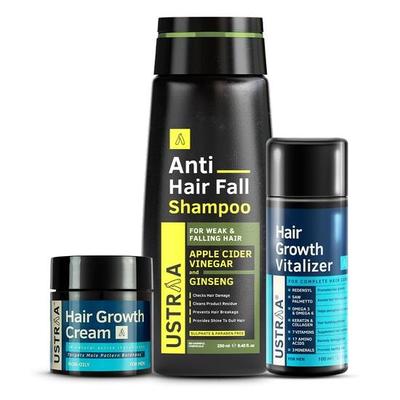 Hair Growth Kit (Anti Hair Fall Shampoo 250ml, Hair Growth Vitalizer 100ml & Hair Growth Cream 100g)- Controls Hair Fall, Boosts Hair Growth