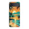 Phone Cover For Samsung Galaxy Z Flip 7 6 5 4 Case Transparent For Samsung Z Flip 3 Hard PC Foldable Sunset Coconut Tree Pattern