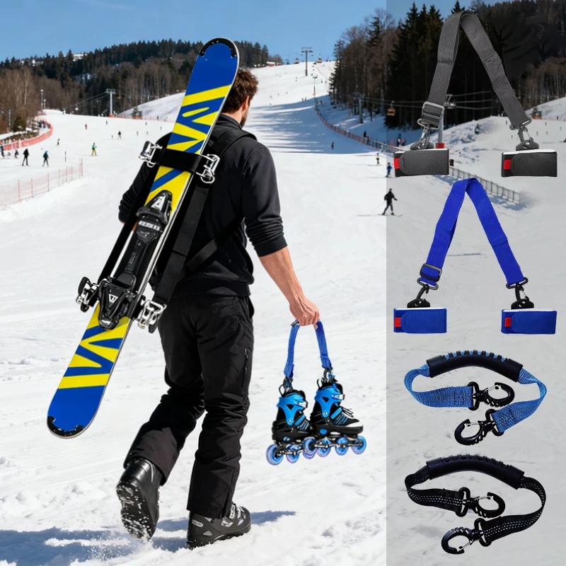 Ski Pole Carrier Strap Ski Shoe Straps Fixing Belt Durable Snowboard Shoulder Strap for Winter Outdoor Sports Ski Accessories