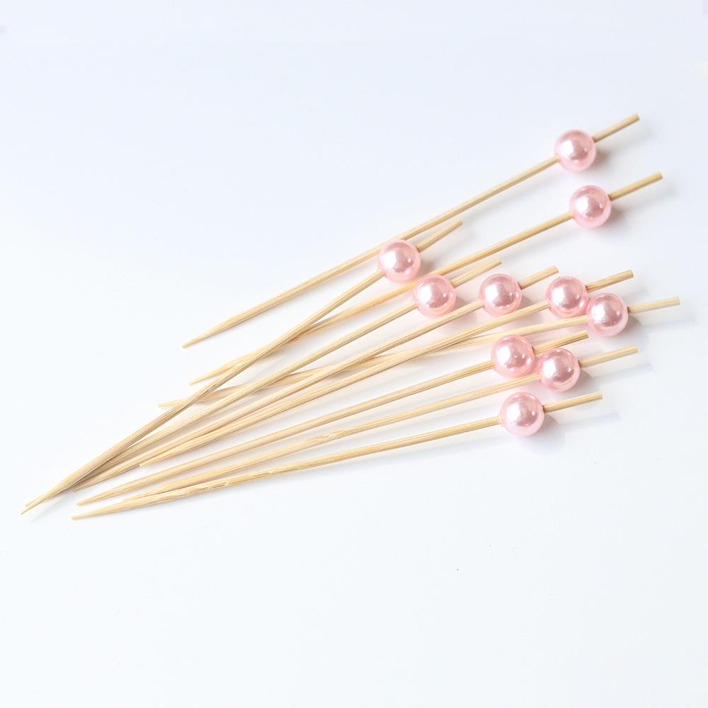 

Цветные бамбуковые шпажки с жемчугом для карамельных яблок, фруктов и коктейльного декора 12cm 100 pieces/pack