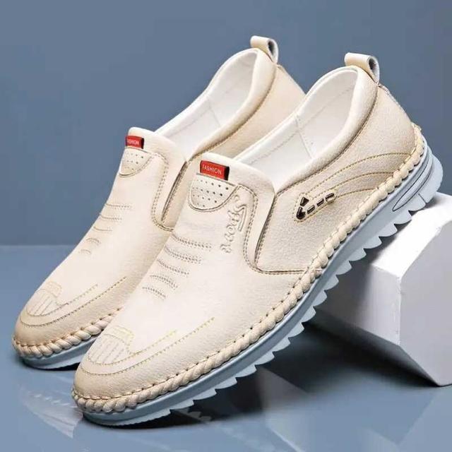 

Мужская повседневная обувь для спортивной ходьбы, мягкая кожа Tenis Masculino Adulto, однотонная, без шнуровки, дышащая, нескользящая, стильная, для вождения 44