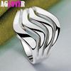 925 Sterling Silver Four Lines Smooth Ring Jewelry