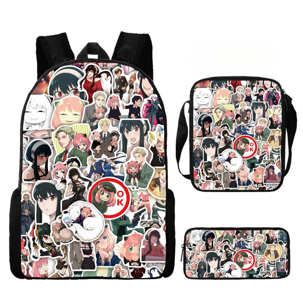 Amazon spion SPY x FAMILY speelhuis anime merchandise student rugzak schoudertas etui driekoppige set Oxford stof