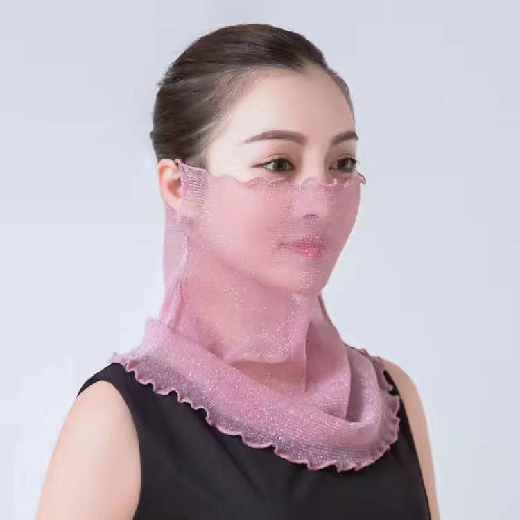 Seidenschal für Damen: Leichter Sonnenschutzschleier für Nackenschutz, Stilvolle Herbst-/Wintermaske