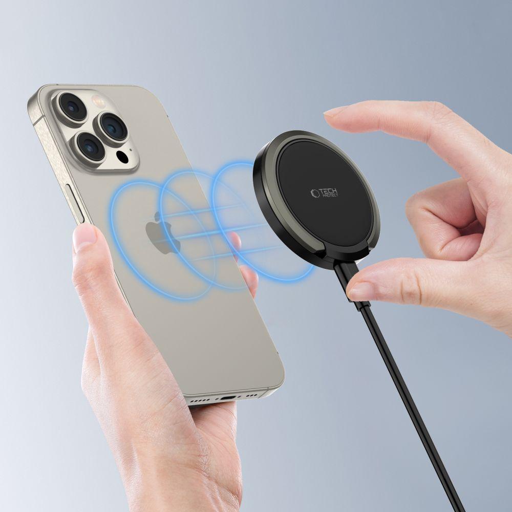 Tech-Protect Qi15W-A33 Magnetic Magsafe Wireless Charger Black