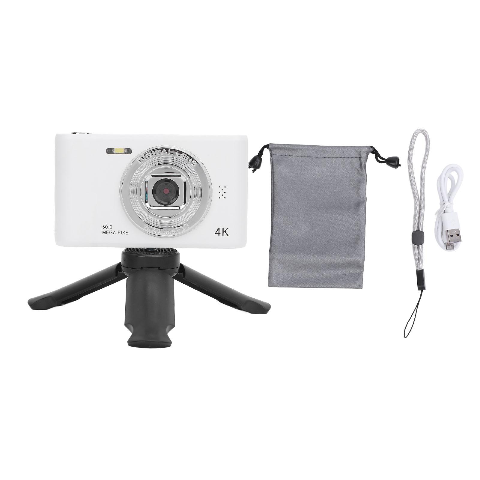 

2,4-дюймова цифрова камера 8-кратний цифровий зум 50 МП фотографії Перезаряджувана 4K відеокамера для початківців Різдво without TF card