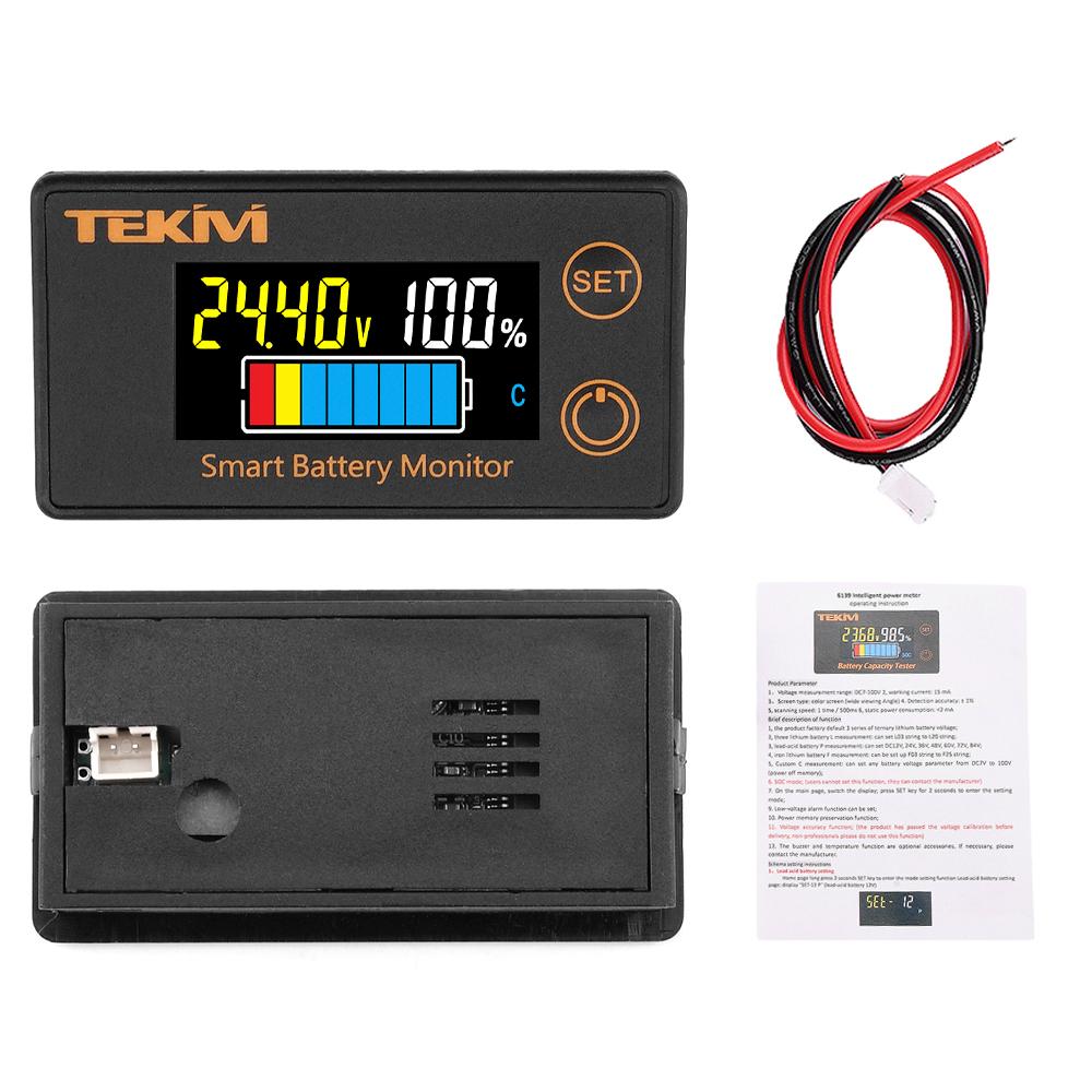 

6139 Waterproof Intelligent Digital Display Voltage, Power, Capacity Indicator Acid/Ternary Lithium/Iron Lithium BatteryDC7-100V