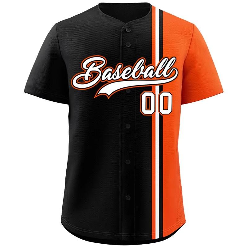 Trendy brand American baseball jersey short-sleeved cardigan Harajuku T-shirt street personality color matching jersey men s short-sleeved baseball XXS