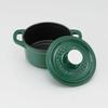 Skater Cocotte Pot, Induction Compatible, Double-Handled, Oven Cooking Pot, Iron, Enameled, Leaf Green, 12cm, INCT12N-A