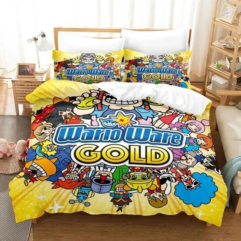 Cartoon Wario Ware Get It Together Bedding Set Duvet Cover Bed Set Quilt Cover Pillowcase Comforter King Queen Size Boys Adult