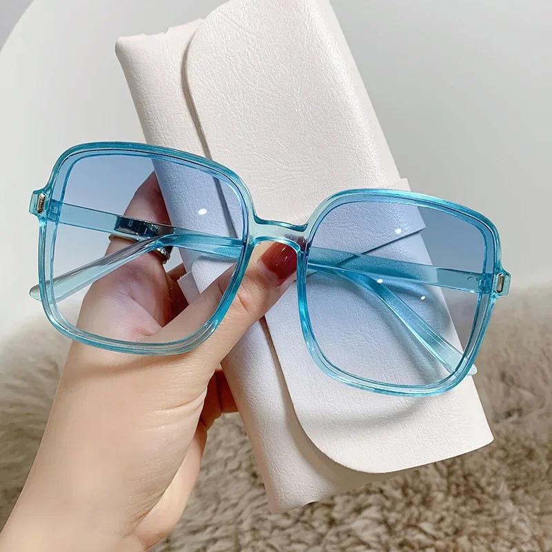 

High-quality Fashion Square Oversized Sunglasses Women Vintage Big Frame UV Protection Sun Glasses Shades Ladies UV400 Eyewear