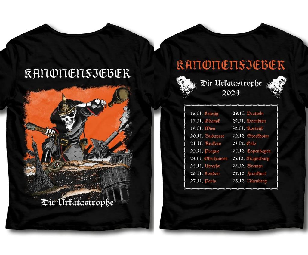 Rock Punk Tops Gothic Dark Heavy Metal Tshirt Kanonenfieber Pirnt Oversized Casual Cotton Streetwear FeUnisex Unisex Clothes Unisex