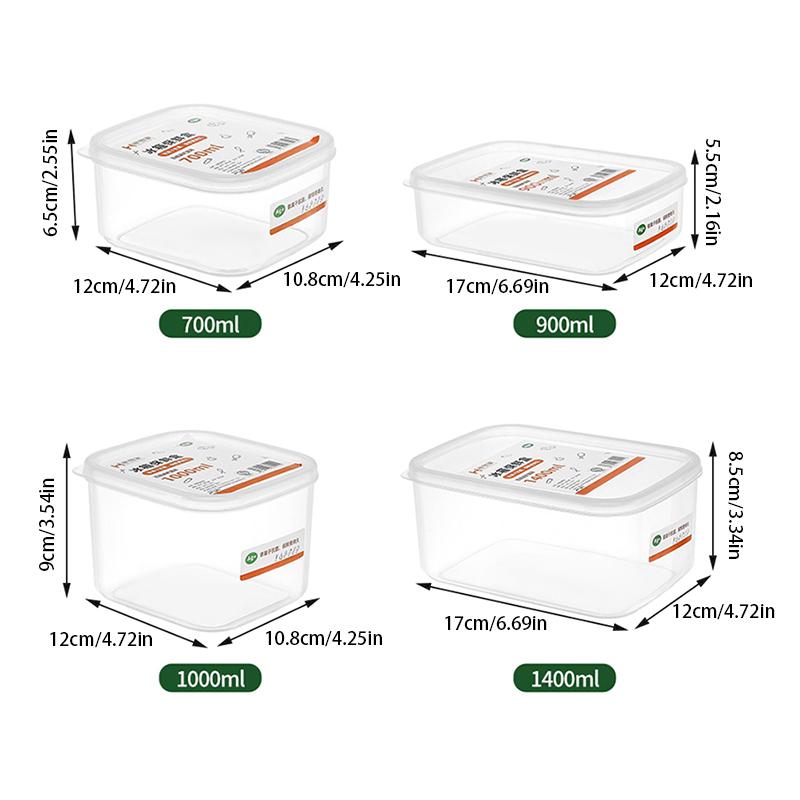 700-1400Ml Refrigerator Food Storage Boxes Frozen Meat Fresh-Keeping Boxes Portable Fruit Food Storage Container Kitchen Tools