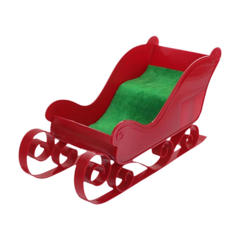 Christmas Sleigh Ornament Xmas Decor Miniature Sleigh Table Centerpiece Craft Sleigh Figurine Santa Sleigh for Fireplace Home