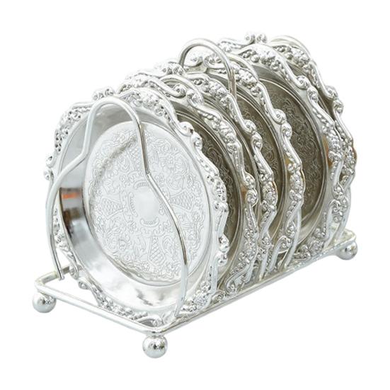 Vintage Præget Rustfrit Stål Bakke, Serveringsfad til Desserter, Smykkeboks Organizer, Snacktallerken, Spisebordsdekoration