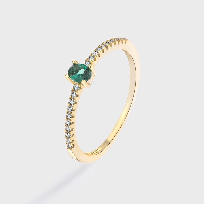 

Классические золотые овальные изумрудные оригинальные оригинальные кольца из стерлингового серебра 925 пробы для женщин, обручальные кольца для невесты, свадебный подарок, ювелирные изделия 7