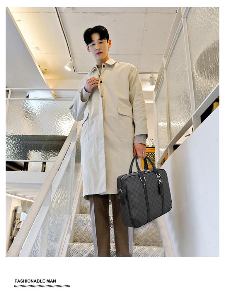 2024 Men's Business Briefcase: European & American Style, Large Capacity, Single Shoulder, Crossbody, Handheld Laptop Bag
