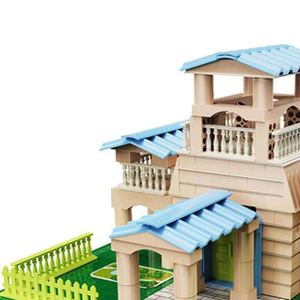 Building Bricks Kits DIY Miniature House Pile Up Brick for Toddlers