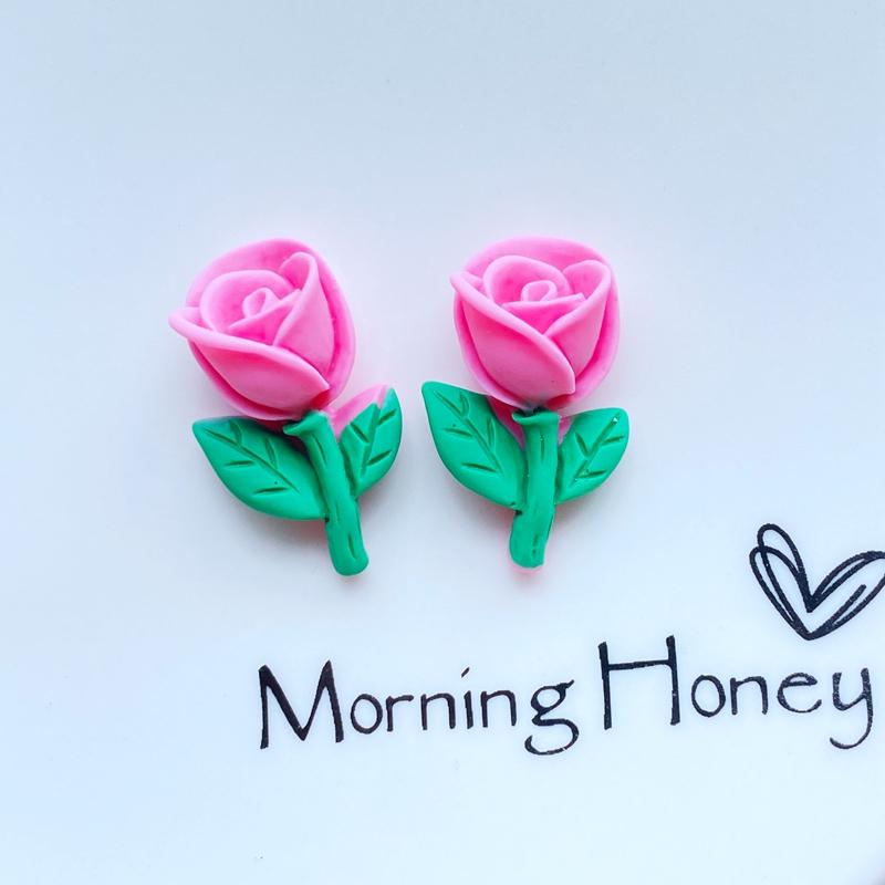 

12Pcs New Cute Mini Cartoon Rose / Flower Flat Back Resin Cabochons Hairpin DIY Jewelry Craft Decoration Accessories