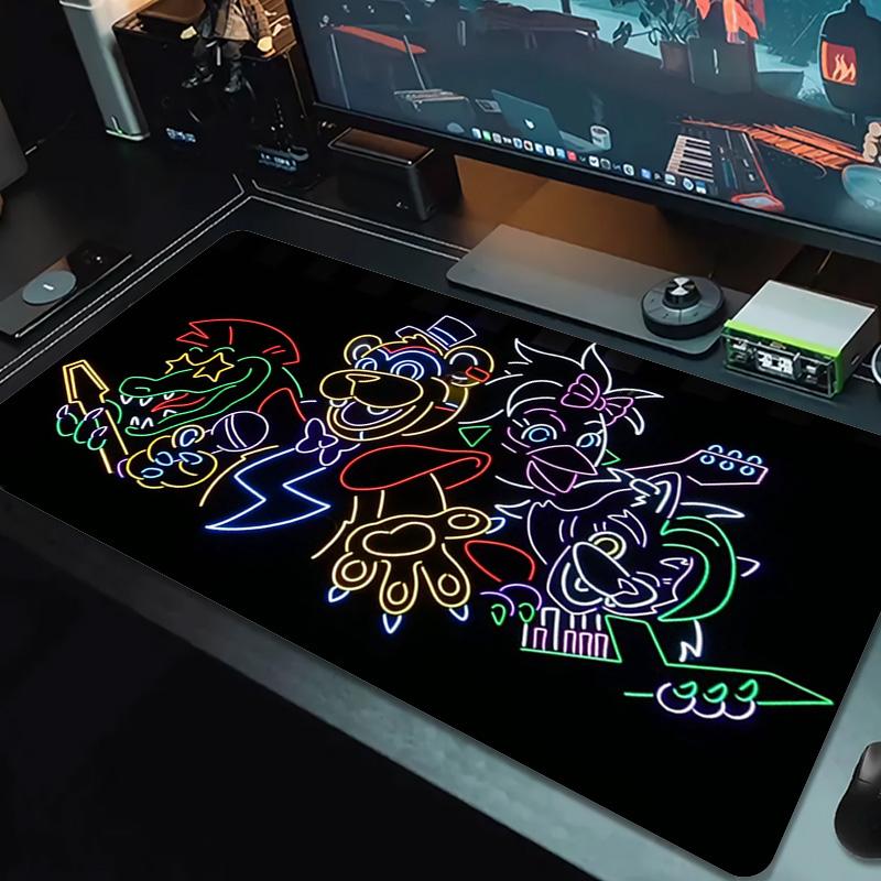 FNAF Farb-Mauspad Großes Gaming-Tischkissen Rutschfestes Laptop-Tablet Großes Mauspads XXL Matte Mini-PC Spielmatte Mit Verriegeltem Rand