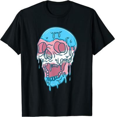 GUME Dripping Trans Pride Skull Transgender T-Shirt Black