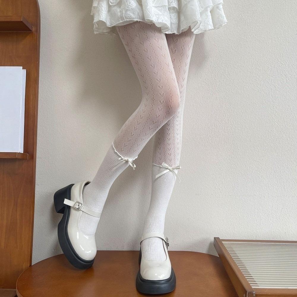 

Breathable Heart Lace Stockings Slimming Fishnet Stockings False Two-piece Pantyhose Girls Style 3