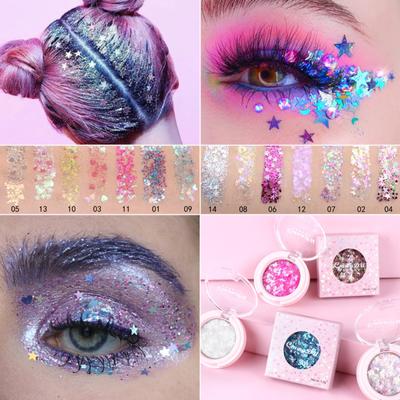 Monochrome Glitter Powder Cekinowy cień do powiek Pentagram Moon Fragment Powder