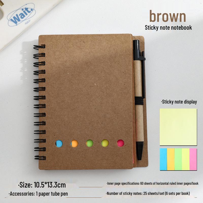 Leather Belt Pen Coil Notebook with Sticky Notes and Custom LOGO Stickers Business Essentials