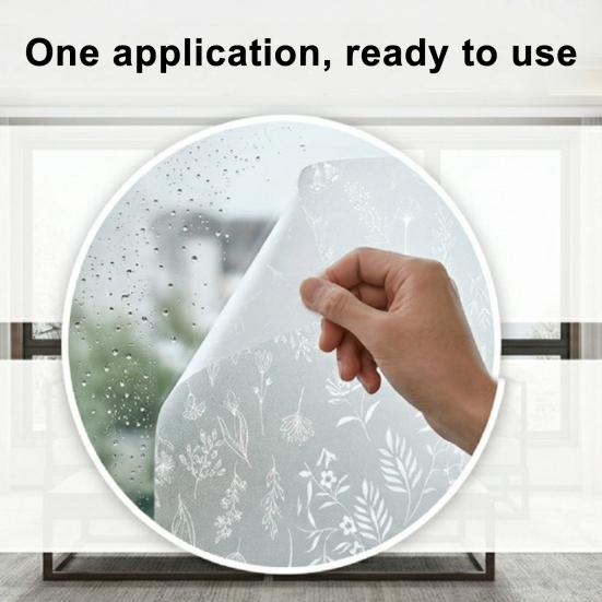 Frosted Window Privacy Film Heat Window Cling Anti-Glare UV Blocking Static Door Covering Decals for Bathroom