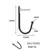 Black Metal Double Hole Iron Hook for Coats and Hats