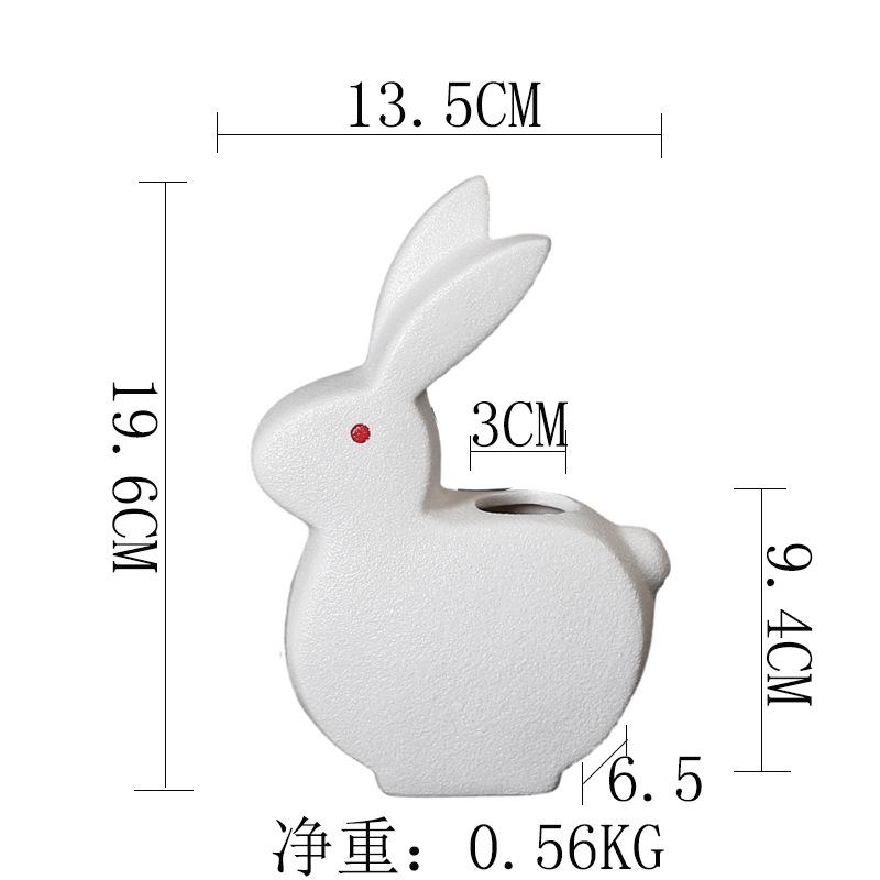 Ceramic Vase Simple Home Decoration Hydroponic Flowers Dried Flower Arranger Creative Animal Vase Rabbit