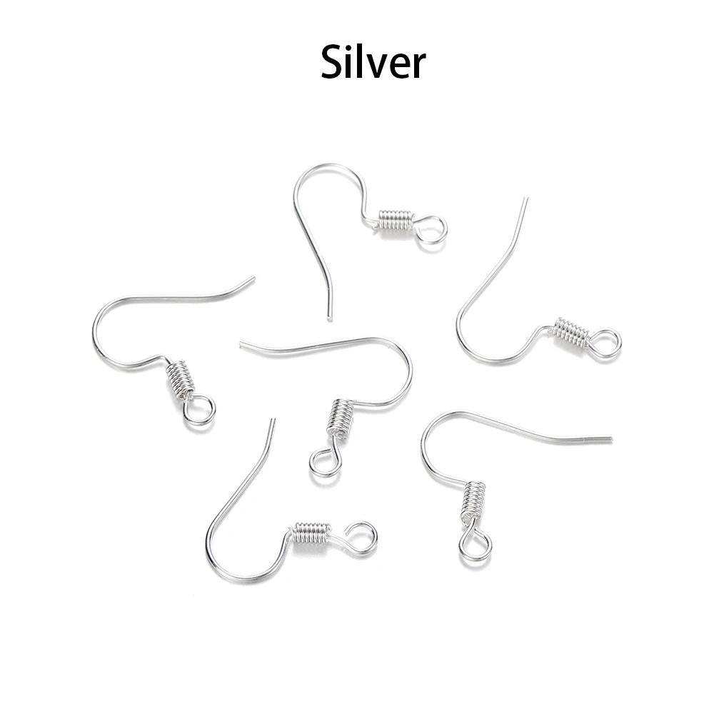 100pcs/lot 20*17mm 10 Color Iron Bead Charms Earring Wires With Ear Hook Earrings Clasp Findings Supplies For Jewelry Making DIY
