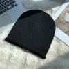 Grey Crimped Knitted Wool Hat Women's Autumn and Winter Face Small Pile Hat Big Head Circumference Ear Protection Warm Pullover Couple Hat
