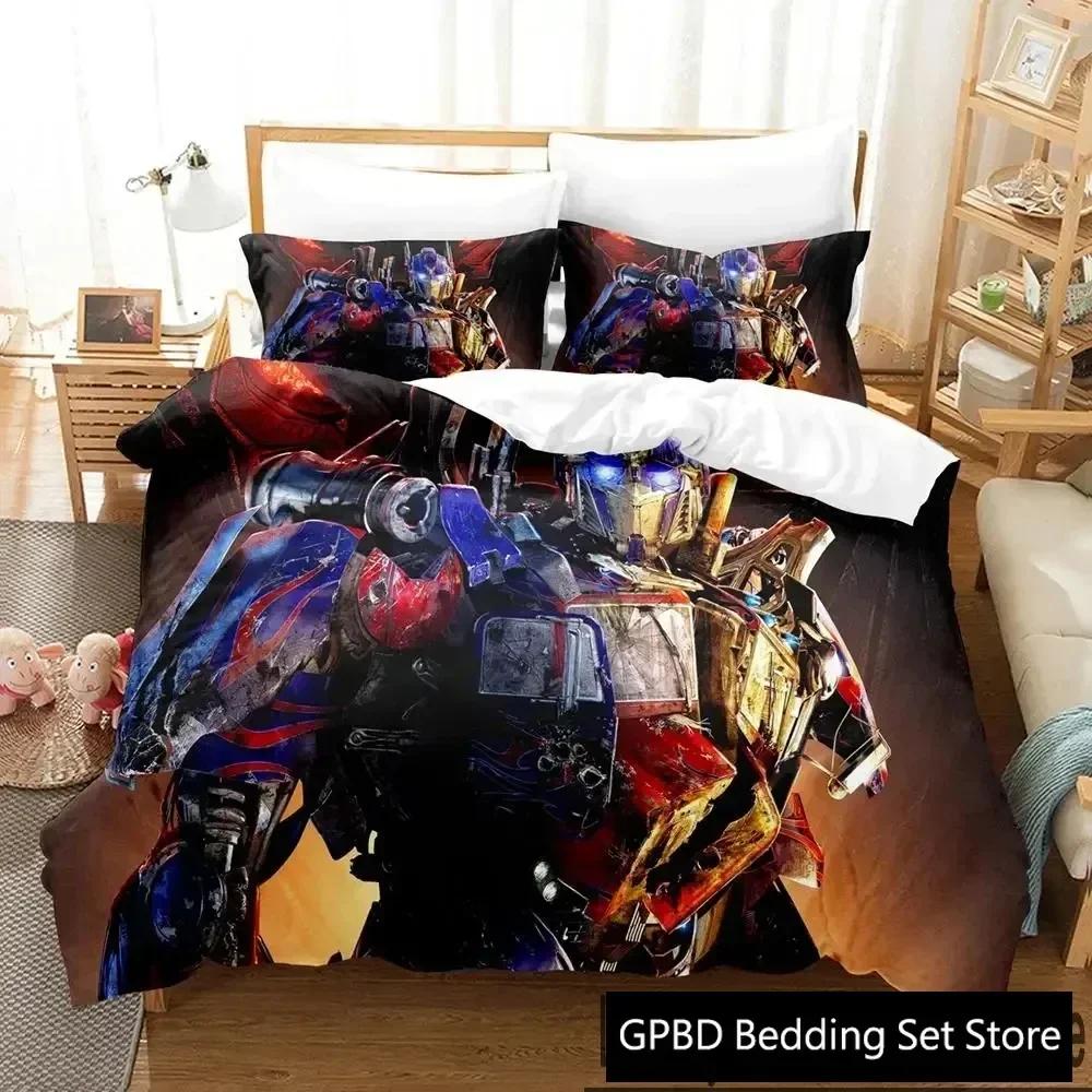 3D-tryckta Tran Formers Sängkläder Pojkar Flickor Dubbel Queen King Size Påslakan Örngott Säng Pojkar Vuxen Hemtextil