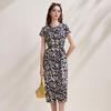 Zhaojun Mulberry Silk Printed Midi Dress