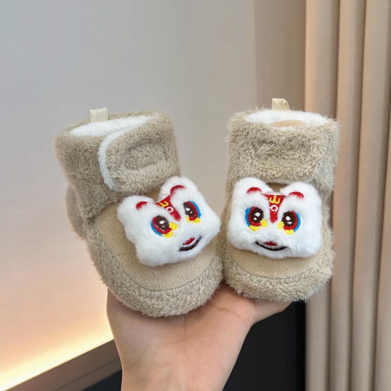 Winter Fleece-Lined Soft Sole Baby Boots: Non-Shedding & Warm for Newborns (0-1 Year) – Unisex, Festive Design