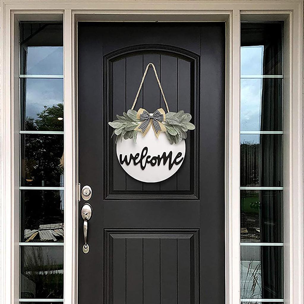 Welcome Sign For Front Door, Sign Front Porch Door Decor Outdoor Hanging