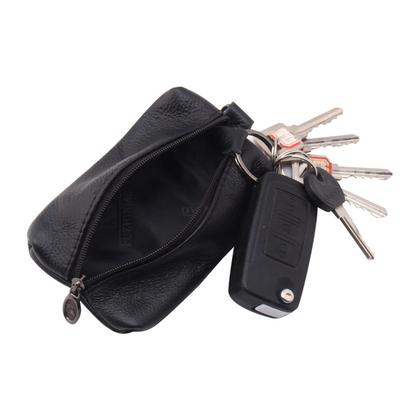 Autoschlüsseletui für Männer und Frauen, Leder-Geldbörsen, Schlüsselhalter, Haushälterin, Abdeckungen, Reißverschlusstasche, Schlüsselanhänger-Abdeckung für Schlüssel, Organizer, Kartentasche