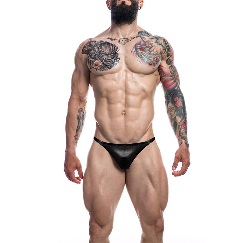 C4M11 Black Leatherette Brazilian Style Briefs