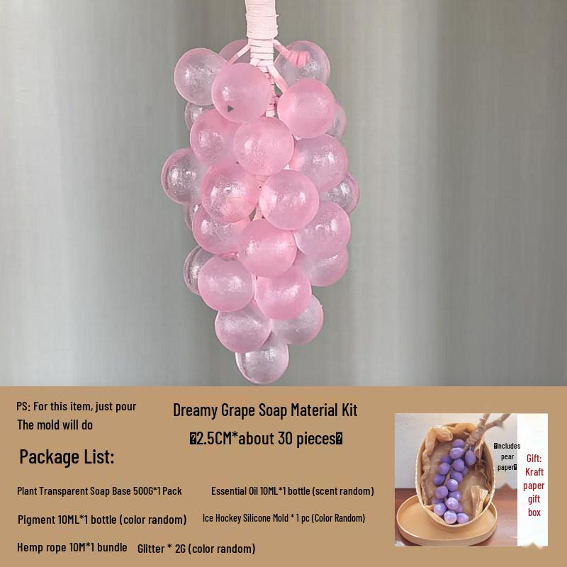 Crystal Grape Essential Oil Cold Process Soap Pendant – Long-Lasting Fragrance, Handmade Birthday Gift