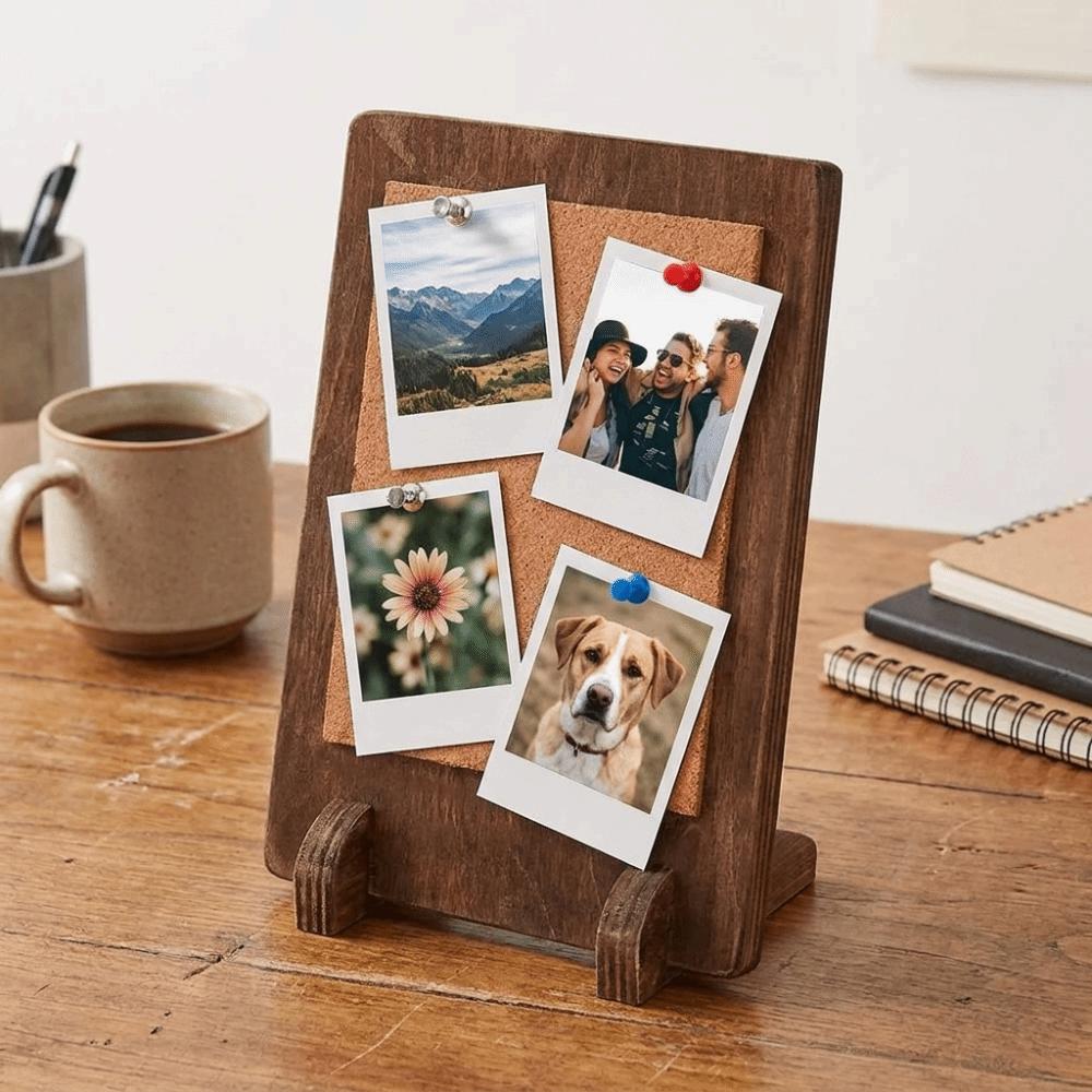 Soft Cork Cork Message Board Stable Photo Display Holder Rustic Tabletop Display Stand Home Decor