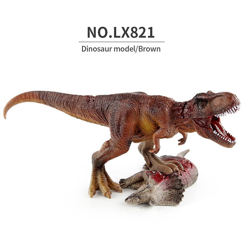 

Захватывающая ПВХ модель динозавра, изображающая стоящего во весь рост тираннозавра над трицератопсом Brown TRex