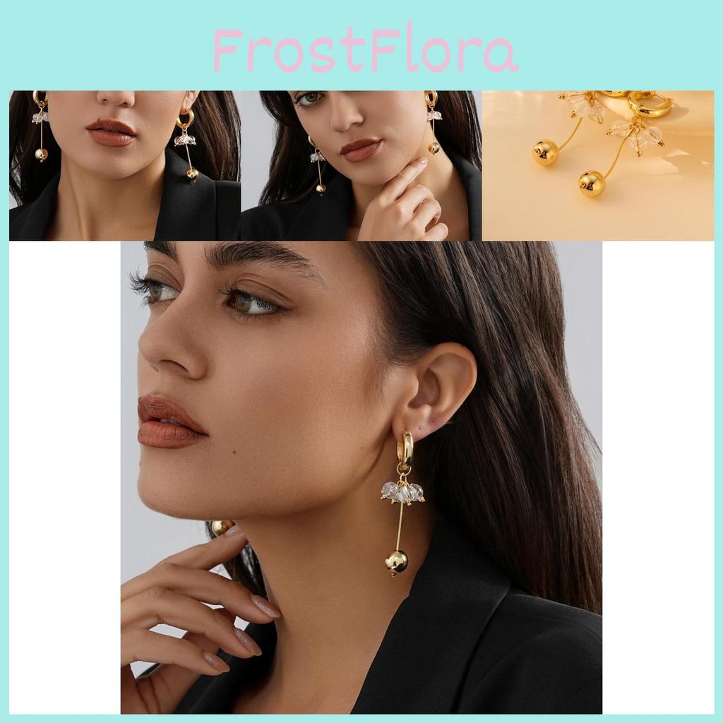 Geometric Fashionable Alloy Earrings For Women In Chic Gold Plated Finish