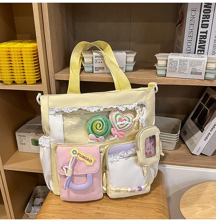 Japanese Ins New Sweet Girl Ita Bag Commuting Lightweight Large Capacity Fashionable Shoulder Bag Women'S Beautiful Handbag