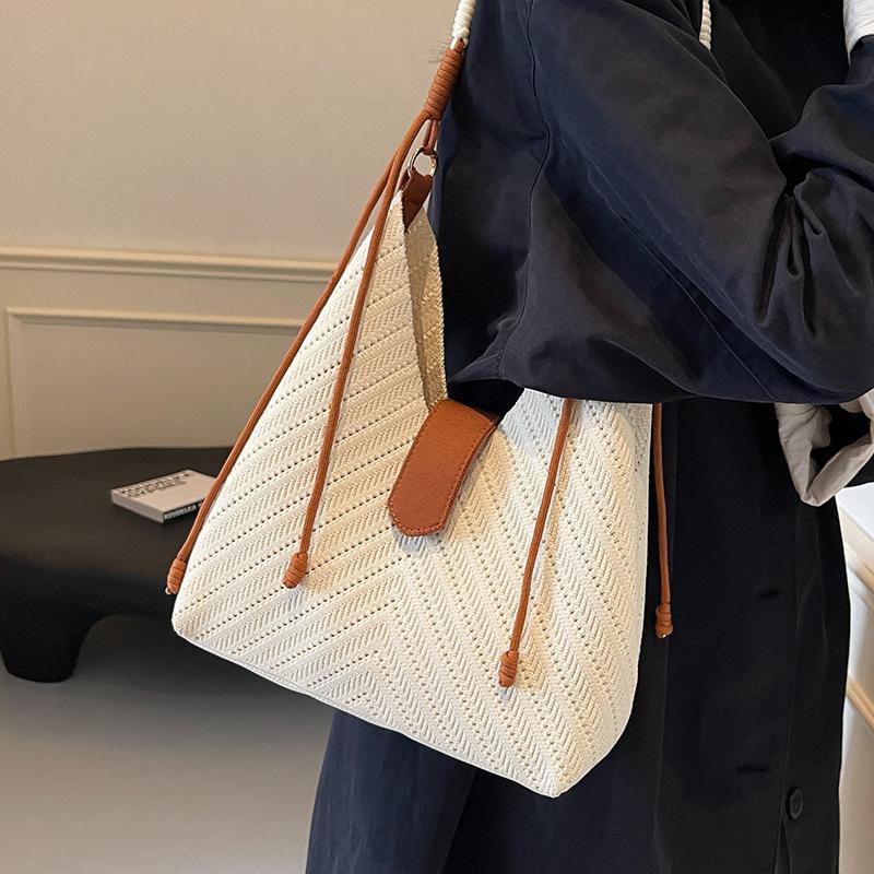Fashion Trend, Simple Temperament, Woven Underarm Tote Bag, Women's Versatile High-value Lightweight Shoulder and Mother Bag