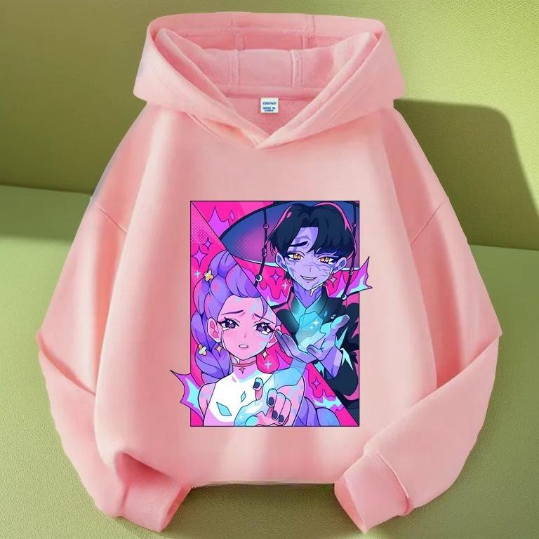 Kpop Demon Hunters Hoodies Girls Boys Long Sleeve Casual Fashionable Cute Colorful Printed Patterns Comfortable Soft Kids Hoodie