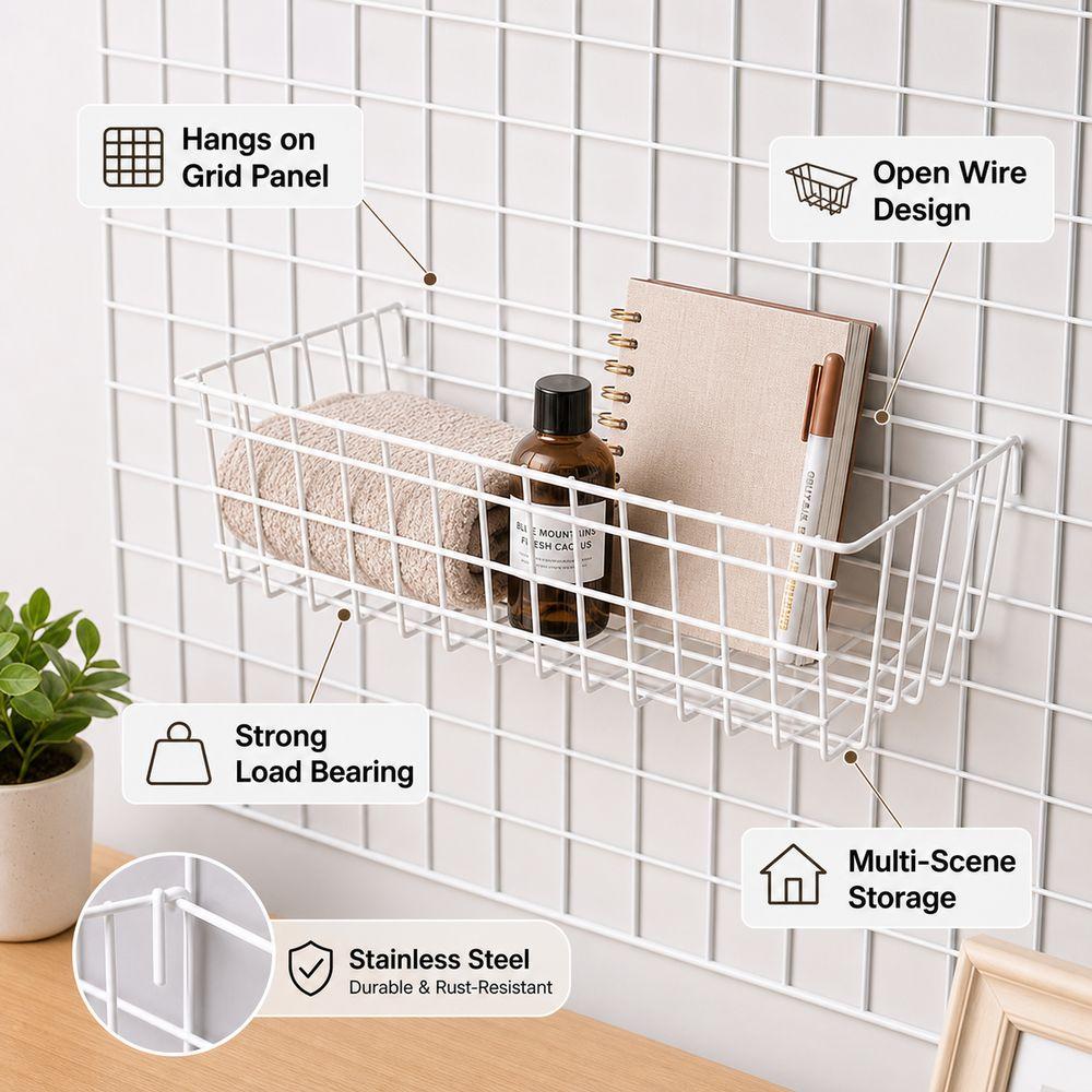 Strong Load Bearing Grid hanging basket Hanging Hook Grocery rack  Grid Panel Accessories