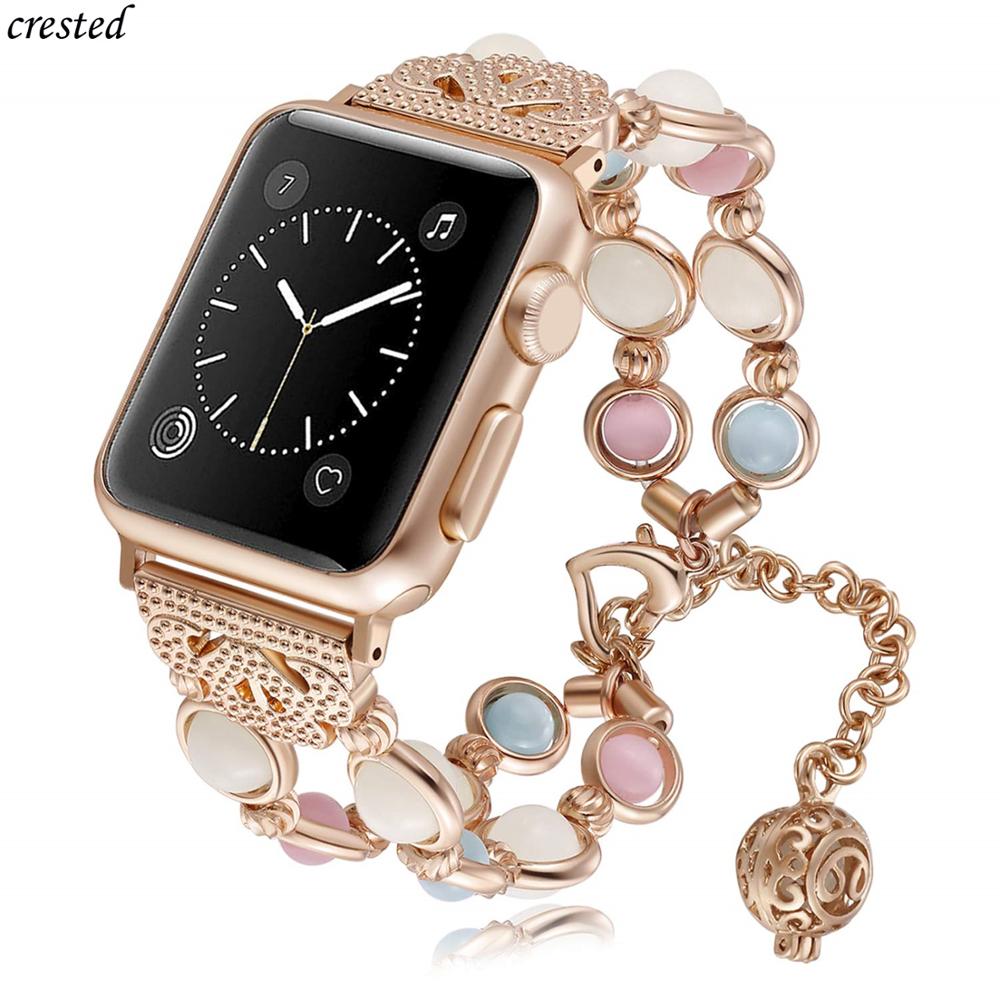 

Ремешок для Apple Watch 6 ремешок 40 мм 44 мм iWatch ремешок 38 мм 42 мм женский ночной светящийся жемчужный браслет Apple watch series 3 4 5 se 6