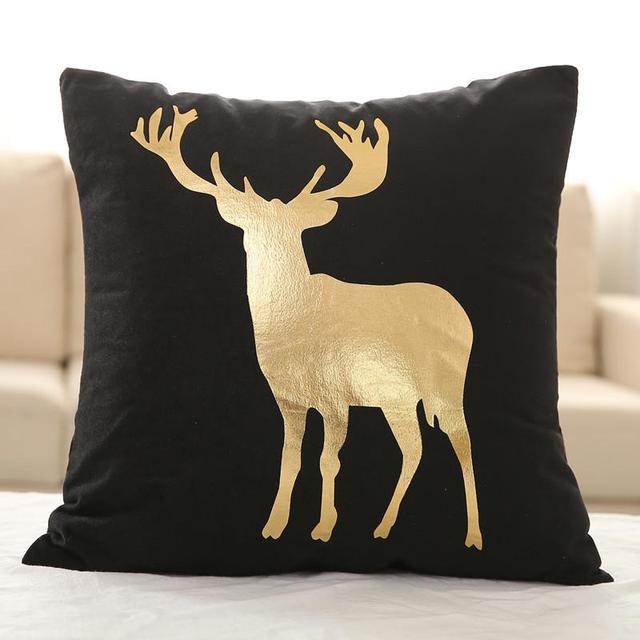 Golden Pineapple & Love Cushion Decorative Pillows Brozing Gold Pillowcase Home Decor Sofa Throw Pillows 45*45Cm Almofada Luxo