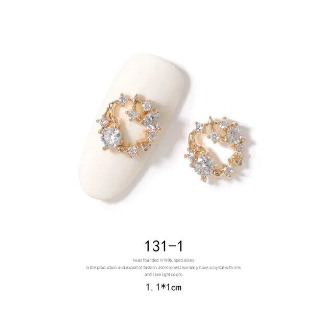 2pieces 3D Metal Zircon Nail Art Jewelry Japanese Nail Decorations Top Quality Zircon Crystal Manicure Zircon Diamond Charms